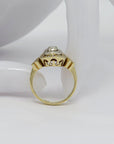 Art Deco Ring mit ca. 0,50ct Diamant in 585/14K Weiß-/Gelbgold Gr. 51