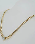 Collier Kette Panzerkette mit 0,638ct E-vsi 2 Brillant in 585/14K Gelbgold / DPL Expertise