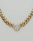 Collier Kette Panzerkette mit 0,638ct E-vsi 2 Brillant in 585/14K Gelbgold / DPL Expertise