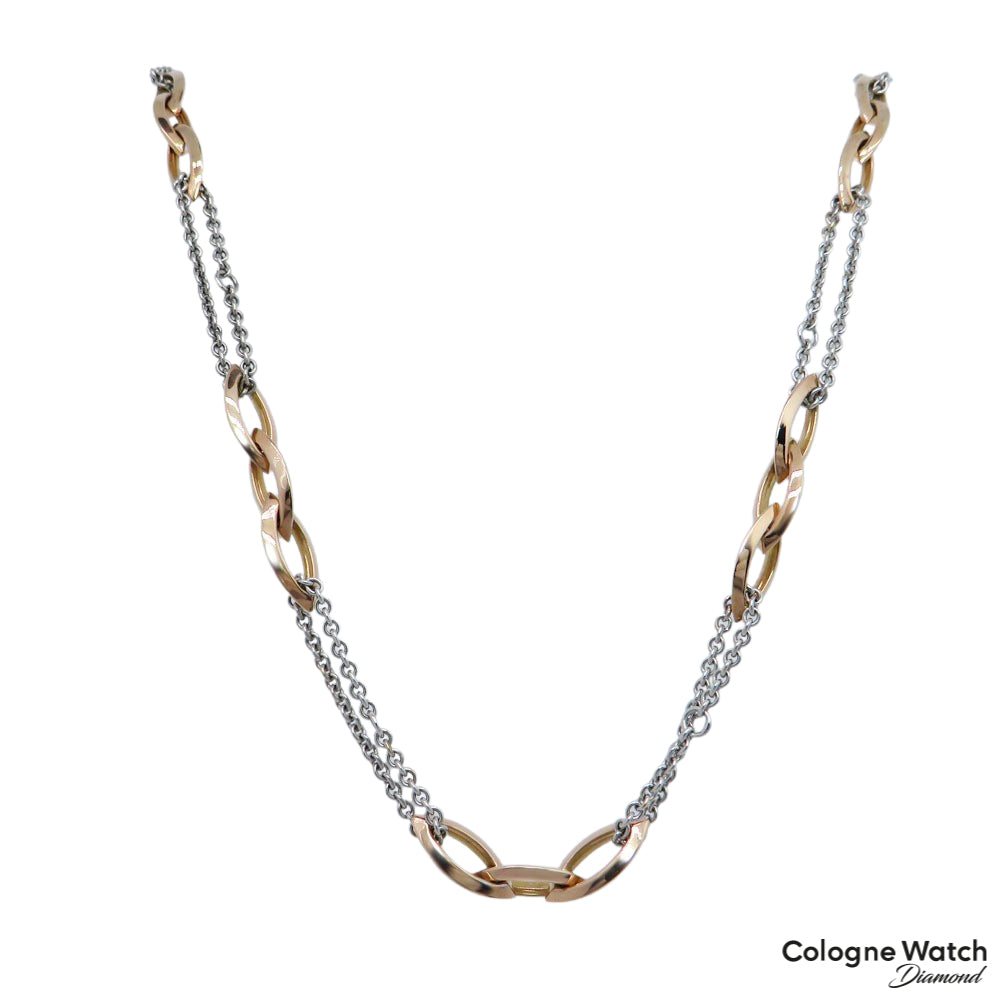 Collier Kette in 585/14K Weiß-/Rosegold Länge 45cm