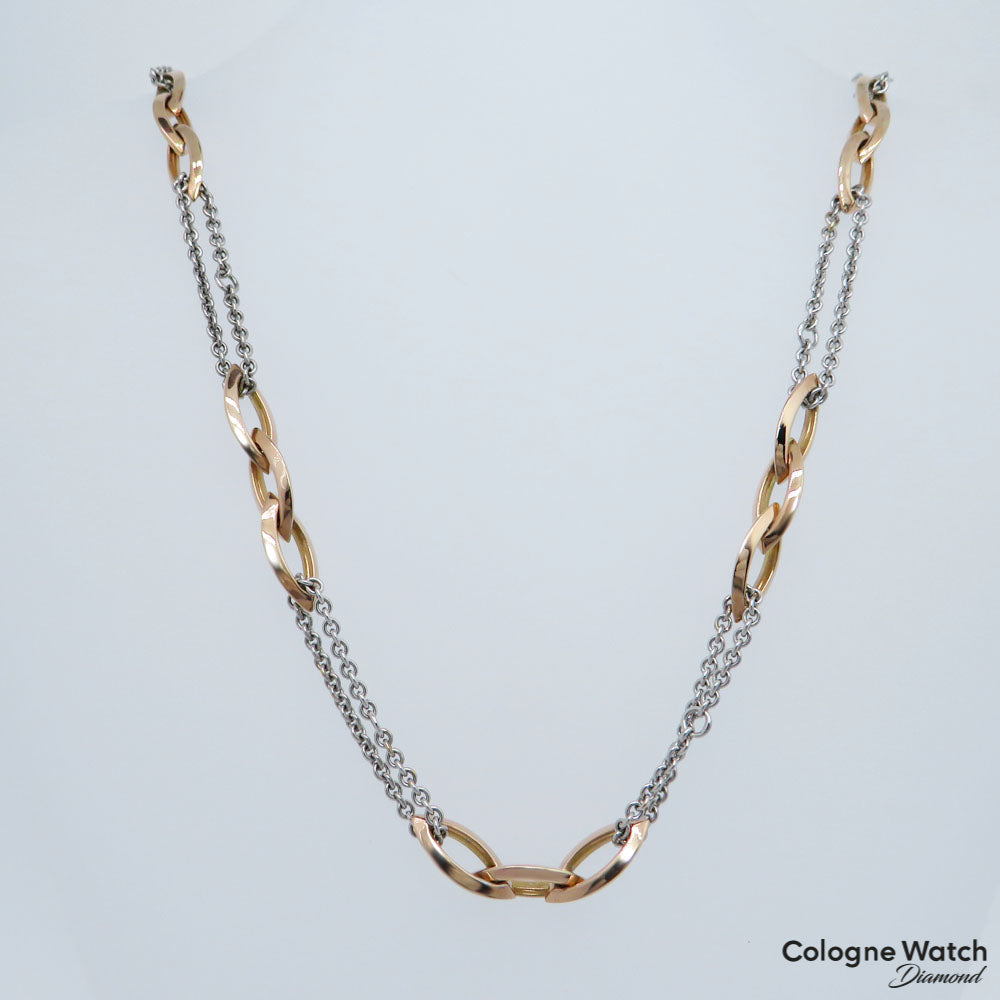 Collier Kette in 585/14K Weiß-/Rosegold Länge 45cm