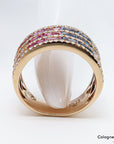 18ct Saphir in 750/18K Rosegold Gr. 54