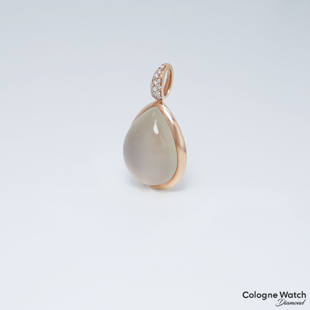 Firenze Anhänger mit Brillant und Rosenquarz Besatz in 585/14K Rosegold 