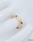 Cartier Ring mit Rubin Besatz in 750/18K Gelbgold Gr. 52