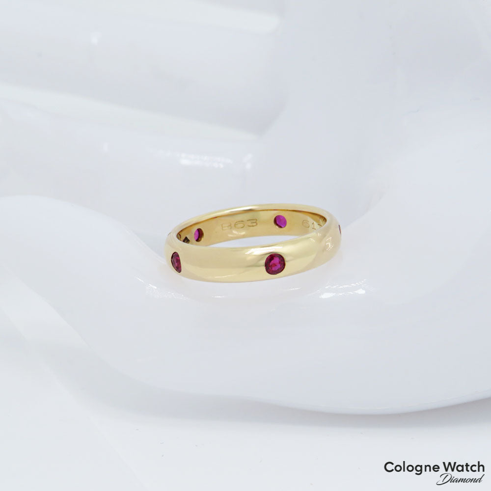 Cartier Ring mit Rubin Besatz in 750/18K Gelbgold Gr. 52