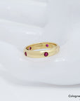 Cartier Ring mit Rubin Besatz in 750/18K Gelbgold Gr. 52