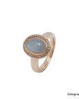 Ring mit Brillant und Mondstein Besatz in 585/14K Rosegold Gr. 52